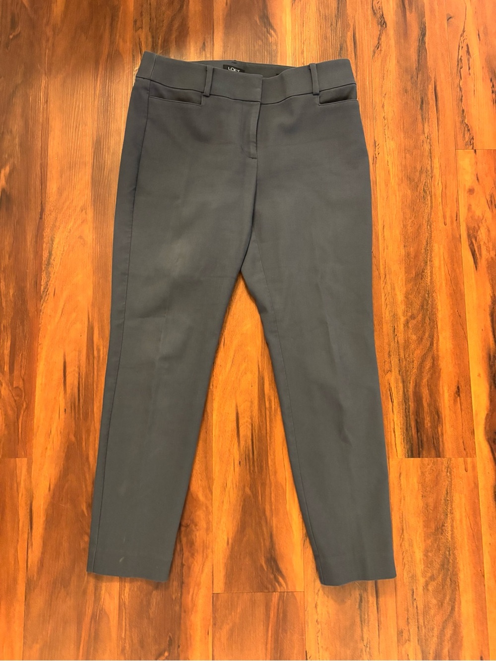 LOFT Women's Dark Gray Curvy Skinny Ankle Pants